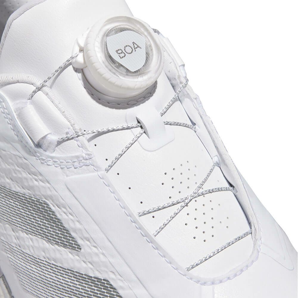 アディダス adidas　アディゼロ ゼッドジー 25 ロー ボア メンズ スパイクレス ゴルフシューズ OMX77 JS1766　2025年モデル ホワイト/メタリック/シルバー 詳細6