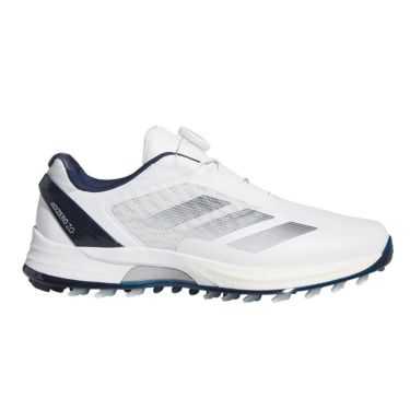 アディダス adidas　アディゼロ ゼッドジー 25 ロー ボア メンズ スパイクレス ゴルフシューズ OMX77 JS1767　2025年モデル ホワイト/インディゴ/シルバー