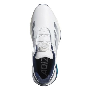 アディダス adidas　アディゼロ ゼッドジー 25 ロー ボア メンズ スパイクレス ゴルフシューズ OMX77 JS1767　2025年モデル ホワイト/インディゴ/シルバー 詳細1
