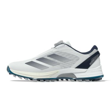 アディダス adidas　アディゼロ ゼッドジー 25 ロー ボア メンズ スパイクレス ゴルフシューズ OMX77 JS1767　2025年モデル ホワイト/インディゴ/シルバー 詳細3