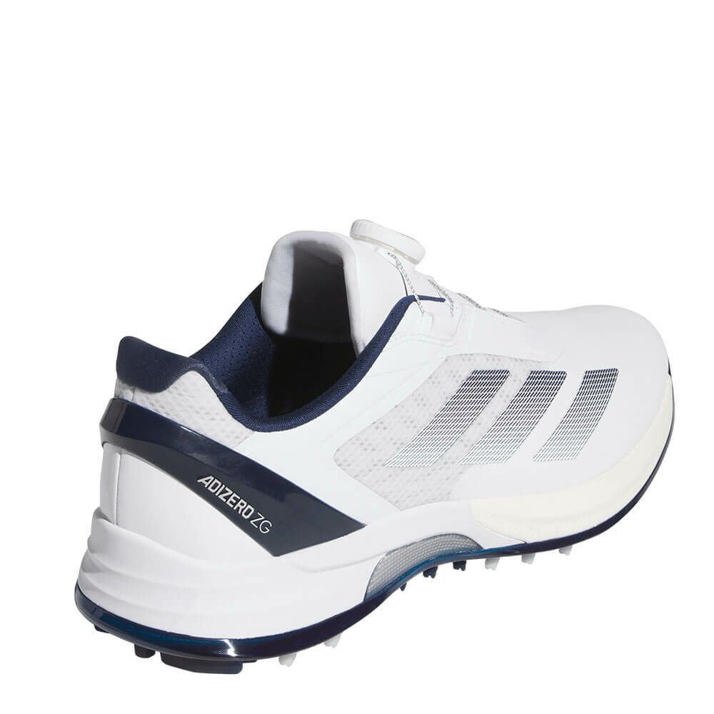 アディダス adidas　アディゼロ ゼッドジー 25 ロー ボア メンズ スパイクレス ゴルフシューズ OMX77 JS1767　2025年モデル ホワイト/インディゴ/シルバー 詳細5
