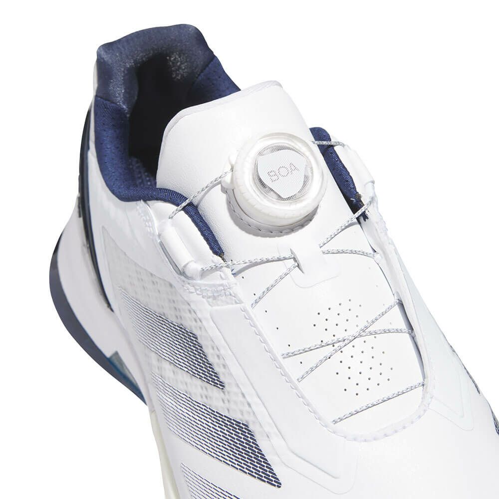 アディダス adidas　アディゼロ ゼッドジー 25 ロー ボア メンズ スパイクレス ゴルフシューズ OMX77 JS1767　2025年モデル ホワイト/インディゴ/シルバー 詳細6