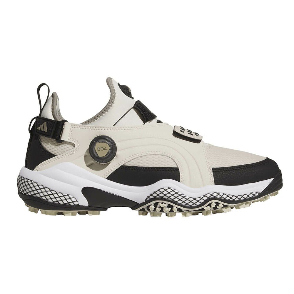 アディダス adidas　コードカオス25 ミッド ボア スパイクレス ゴルフシューズ NQX22 JR8239　2025年モデル アルミナ/ブラック/ベージュ