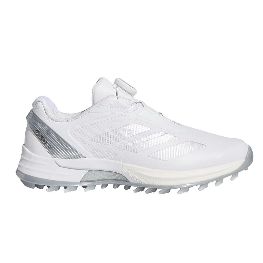 アディダス adidas　アディゼロ ゼッドジー 25 ロー ボア レディース スパイクレス ゴルフシューズ OMX78 JS1764　2025年モデル ホワイト/シルバー/グレー