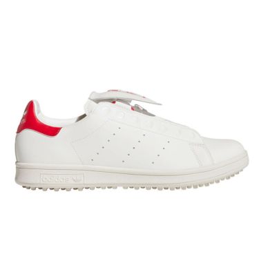 アディダス adidas　スタンスミス STAN SMITH　ボア スパイクレス ゴルフシューズ NQX25 JP5194　2025年モデル ホワイト/ホワイト/スカーレット