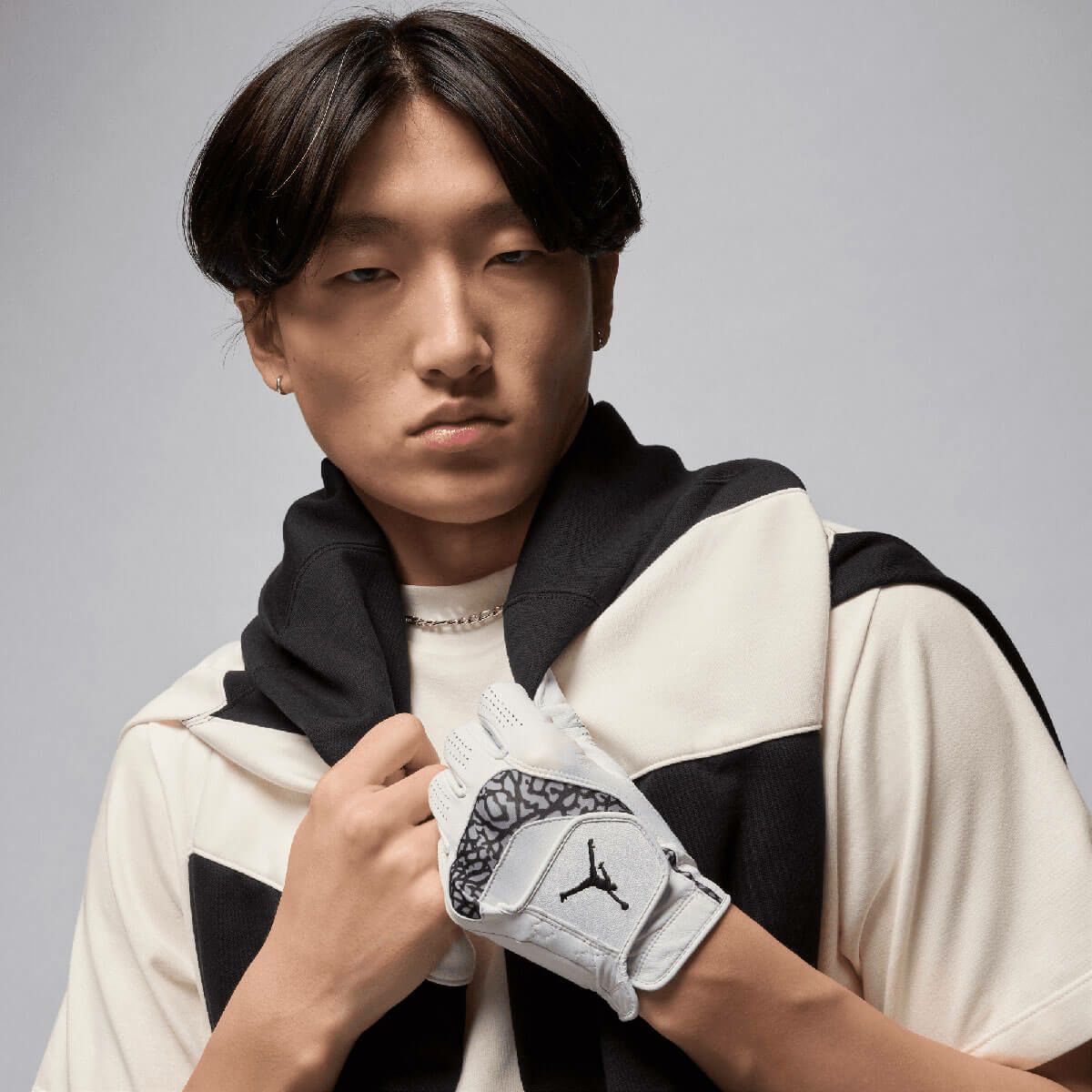 JORDAN ジョーダン　メンズ Dri-FIT 半袖 モックネック ゴルフトップ IB2831 133 セイル/ブラック　2025年モデル 詳細2