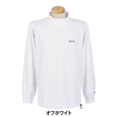 ニューエラ NEW ERA　メンズ 鹿の子 バックプリント 長袖 ハイネックシャツ　2025年モデル オフホワイト