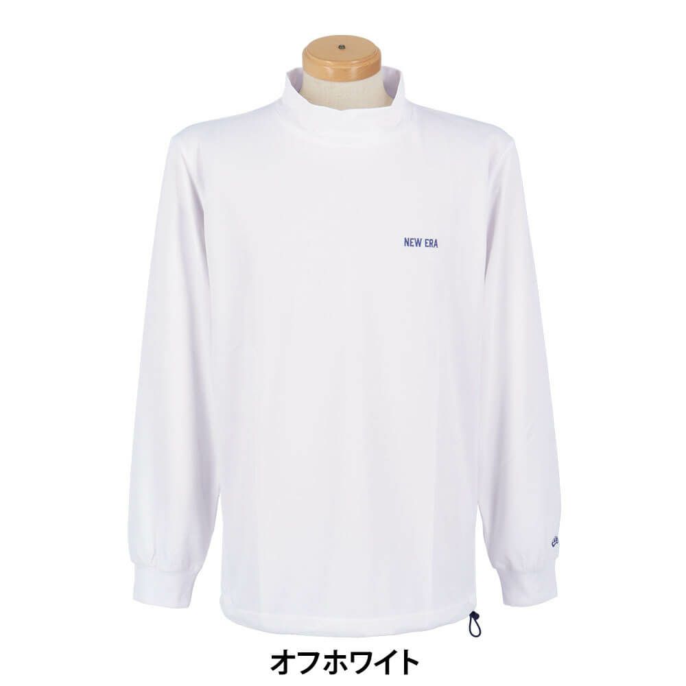 ニューエラ NEW ERA　メンズ 鹿の子 バックプリント 長袖 ハイネックシャツ　2025年モデル オフホワイト