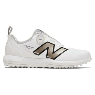 ニューバランスゴルフ　フレッシュフォームエックス 2500 v4 ボア スパイクレス ゴルフシューズ UGS2500 D WHITE/GOLD　2025年モデル WHITE/GOLD