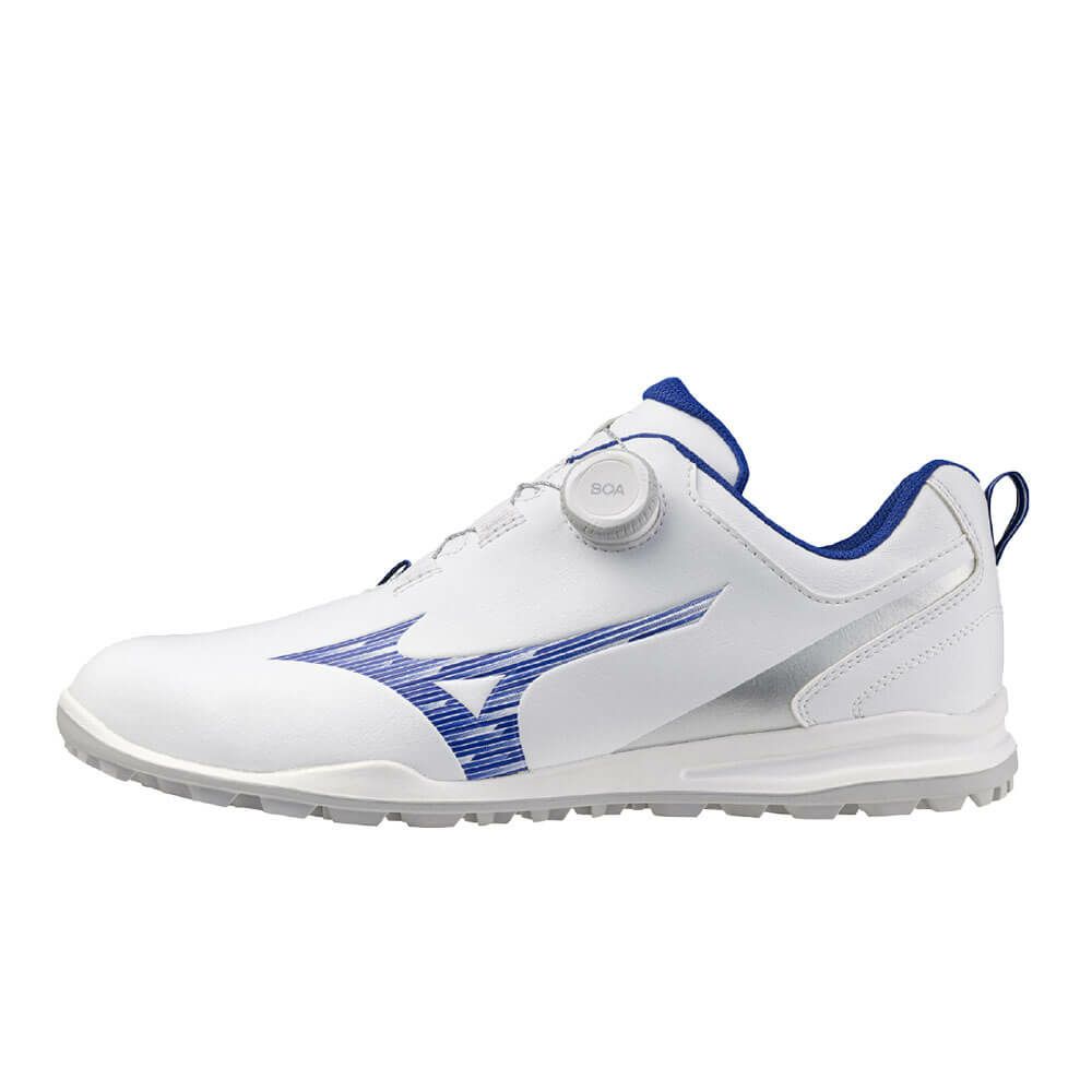 ミズノ MIZUNO　ジーエムスタイル ボア メンズ スパイクレス ゴルフシューズ 51GM2553 01 ホワイト×ブルー　2025年モデル ホワイト×ブルー