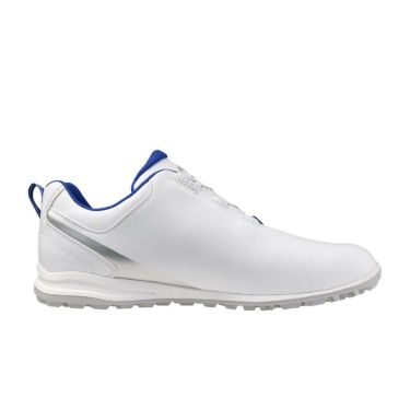 ミズノ MIZUNO　ジーエムスタイル ボア メンズ スパイクレス ゴルフシューズ 51GM2553 01 ホワイト×ブルー　2025年モデル 詳細1