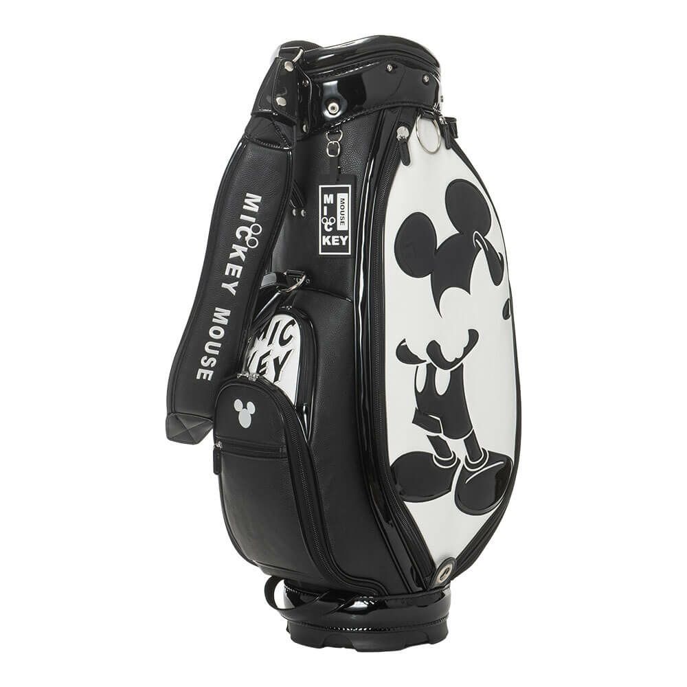 ディズニー モノクローム ミッキー ゴルフ キャディバッグ XYMG5FC1 00 ホワイト　2025年モデル ホワイト