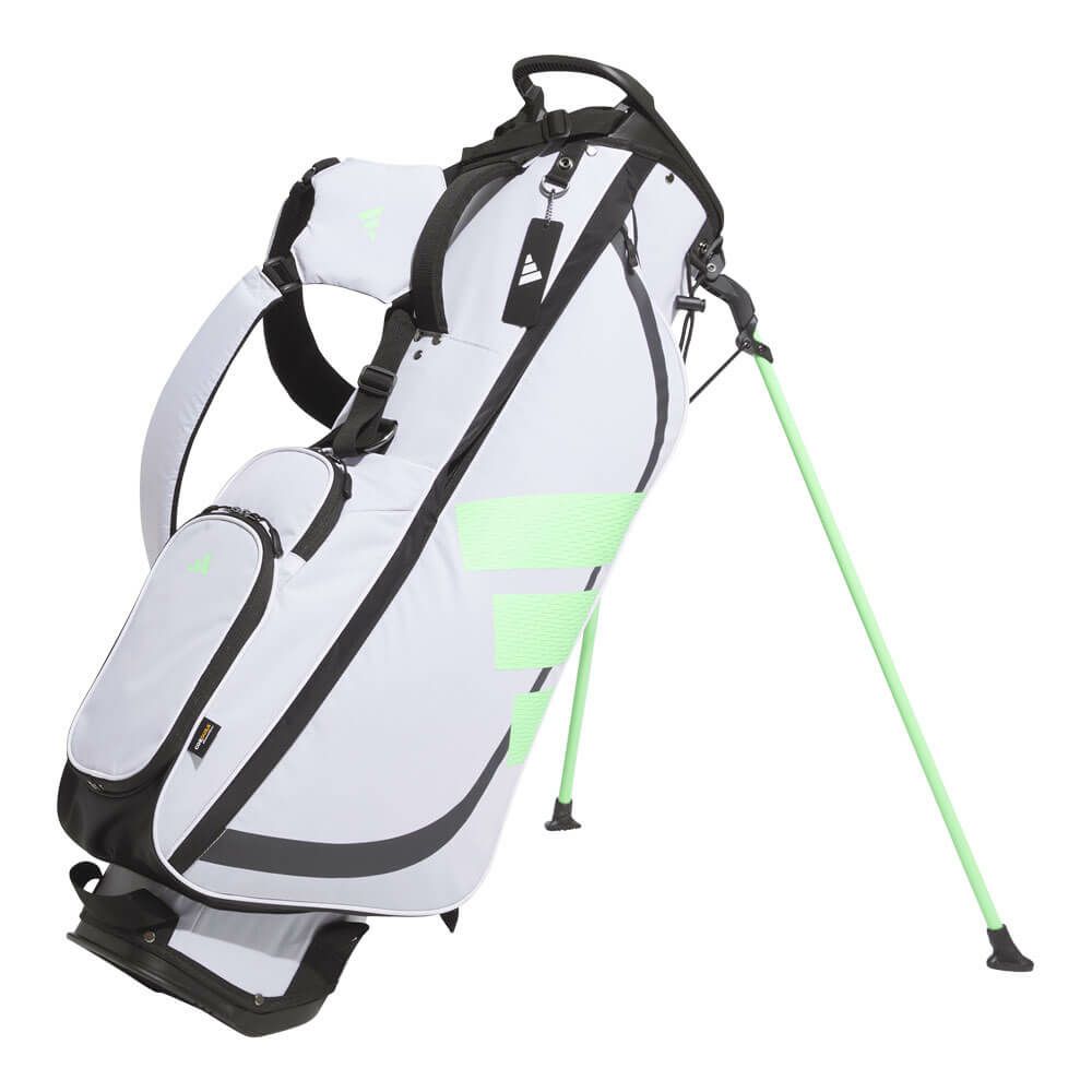 アディダス adidas　メンズ アディゼロ 軽量 コンパクト スタンドバッグ キャディバッグ KVH36 JM3034 ホワイト/ライム　2025年モデル ホワイト/ライム