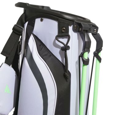 アディダス adidas　メンズ アディゼロ 軽量 コンパクト スタンドバッグ キャディバッグ KVH36 JM3034 ホワイト/ライム　2025年モデル 詳細3