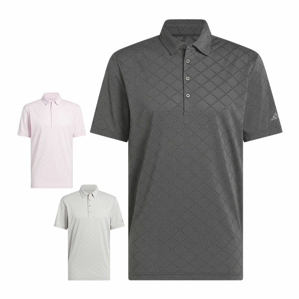 アディダス adidas　メンズ ジャガード 半袖 ボタンダウン ポロシャツ JVU15　2025年モデル