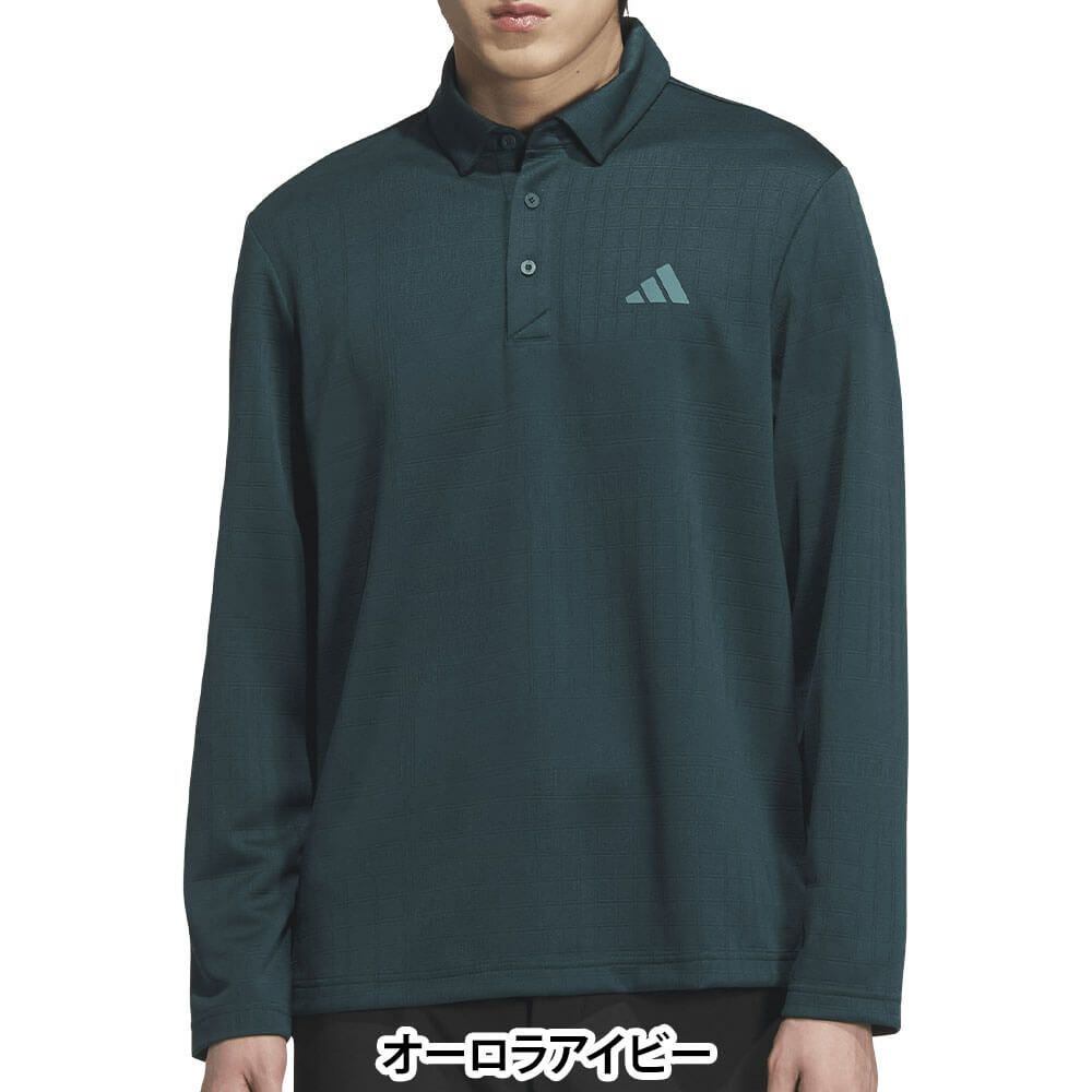 アディダス adidas　メンズ シーズナルジャガード 長袖 ポロシャツ JVV03　2025年モデル オーロラアイビー