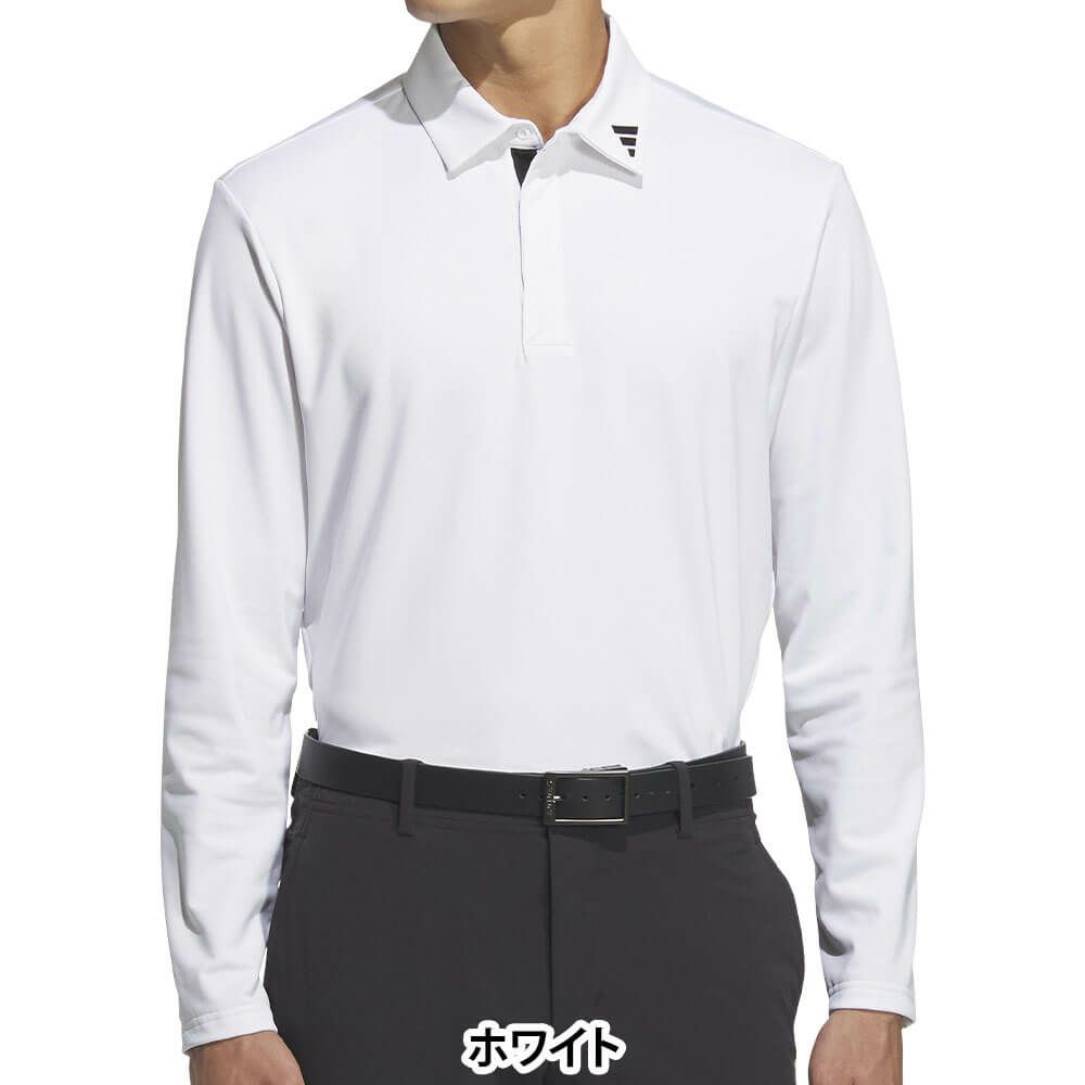 アディダス adidas　メンズ アディゼロ ジャガード 長袖 ポロシャツ JWJ84　2025年モデル ホワイト