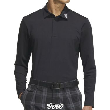 アディダス adidas　メンズ アディゼロ ジャガード 長袖 ポロシャツ JWJ84　2025年モデル ブラック