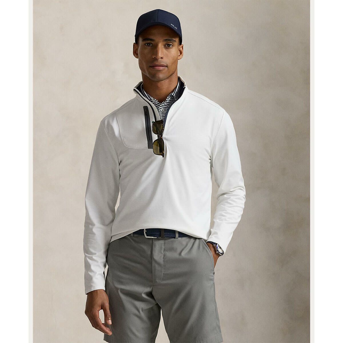 RLX GOLF　クラシック フィット ストレッチ ジャージー 長袖 プルオーバー　2025年モデル ホワイト