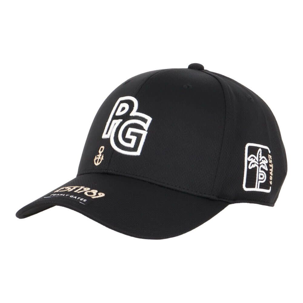 パーリーゲイツ PEARLY GATES　PGロゴ ベーシック キャップ 053-5287821 010 ブラック　2025年モデル ブラック