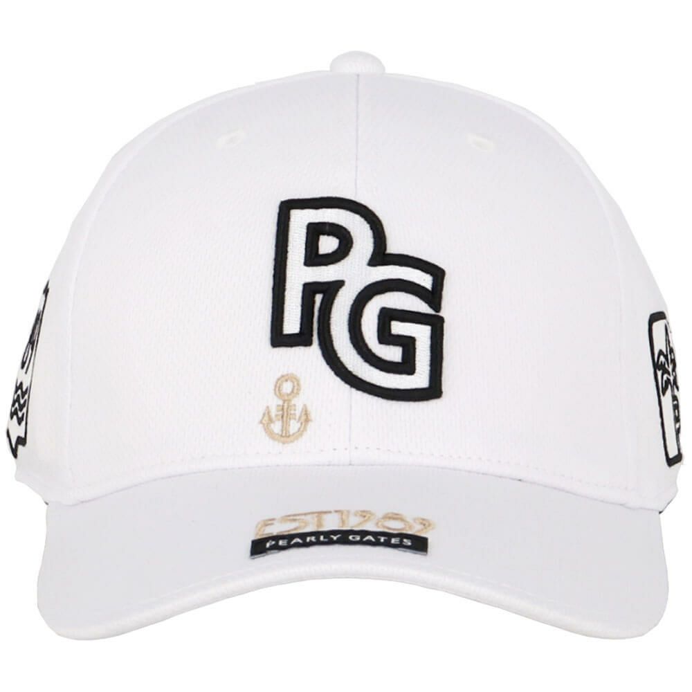 パーリーゲイツ PEARLY GATES　PGロゴ ベーシック キャップ 053-5287821 030 ホワイト　2025年モデル 詳細1