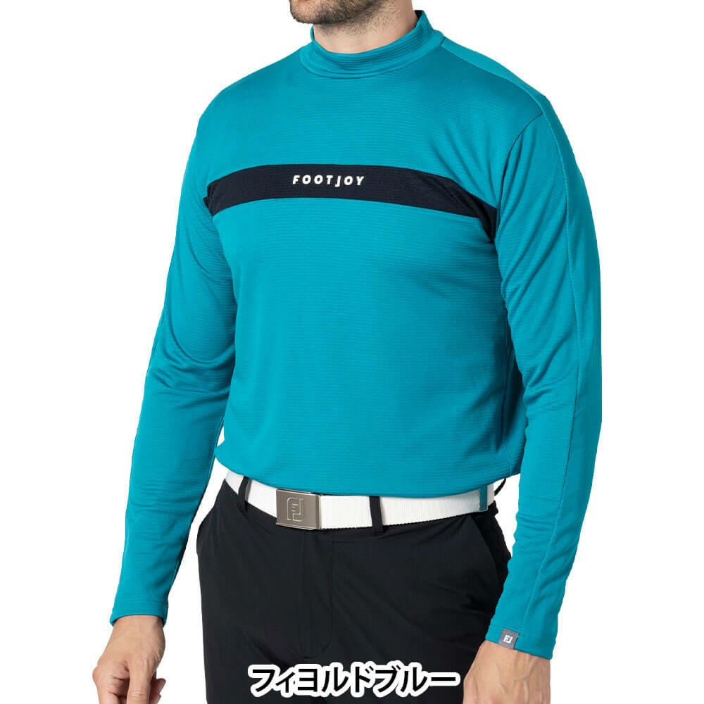 フットジョイ FootJoy　メンズ チェストライン 長袖 モックネックシャツ FJ-F24-S02　2024年モデルフィヨルドブルー 