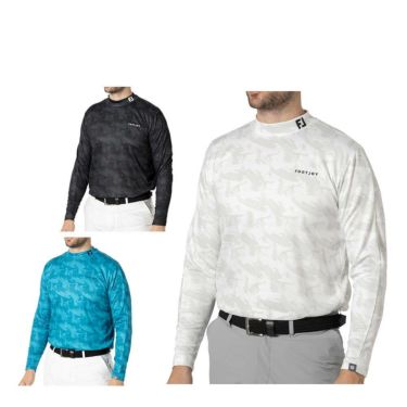 フットジョイ FootJoy　メンズ 総柄プリント 長袖 モックネックシャツ FJ-F24-S03　2024年モデル 詳細1