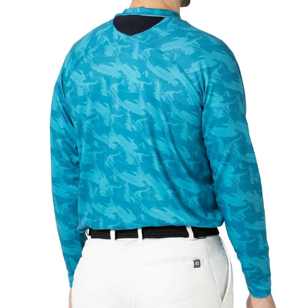 フットジョイ FootJoy　メンズ 総柄プリント 長袖 モックネックシャツ FJ-F24-S03　2024年モデル 詳細2