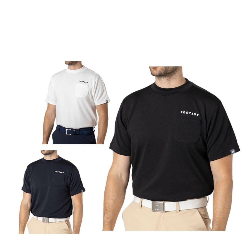 フットジョイ FootJoy　メンズ ロゴプリント 半袖 モックネックシャツ FJ-F24-S05　2024年モデル
