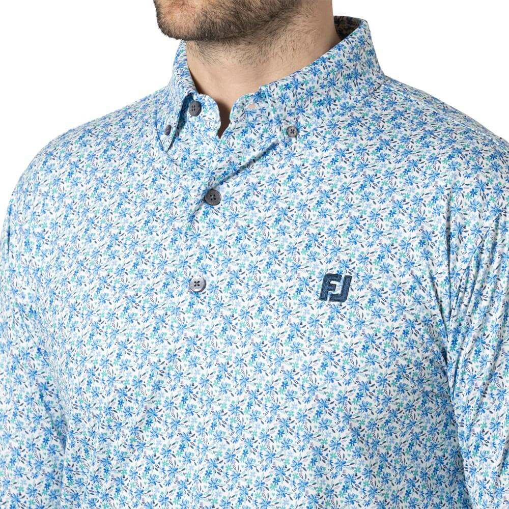 フットジョイ FootJoy　メンズ フラワープリント 長袖 ボタンダウン ポロシャツ FJ-F24-S10　2024年モデル 詳細3