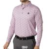 フットジョイ FootJoy　メンズ フラワープリント 長袖 ボタンダウン ポロシャツ FJ-F24-S10　2024年モデル ピンク