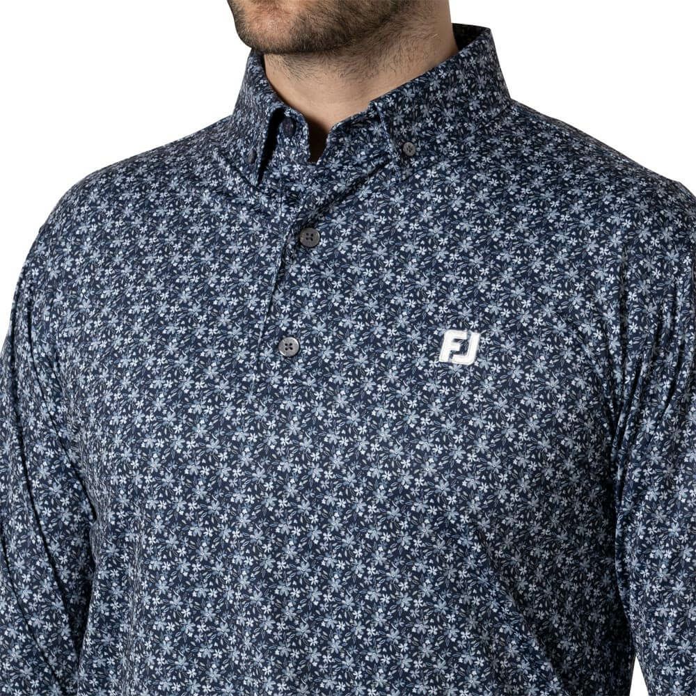 フットジョイ FootJoy　メンズ フラワープリント 長袖 ボタンダウン ポロシャツ FJ-F24-S10　2024年モデル 詳細9