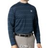 フットジョイ FootJoy　メンズ ロゴジャカード 長袖 モックネックシャツ FJ-F24-S11　2024年モデル ネイビー