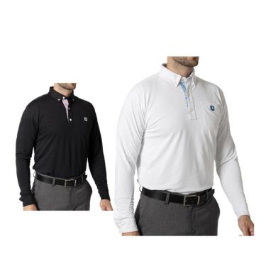 フットジョイ FootJoy　メンズ ソリッドポケット付 長袖 ボタンダウン ポロシャツ FJ-F24-S14　2024年モデル 詳細1