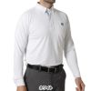 フットジョイ FootJoy　メンズ ソリッドポケット付 長袖 ボタンダウン ポロシャツ FJ-F24-S14　2024年モデル ホワイト