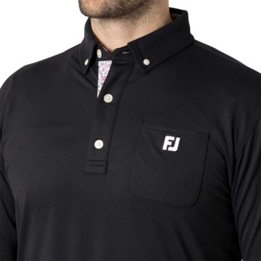 フットジョイ FootJoy　メンズ ソリッドポケット付 長袖 ボタンダウン ポロシャツ FJ-F24-S14　2024年モデル 詳細5