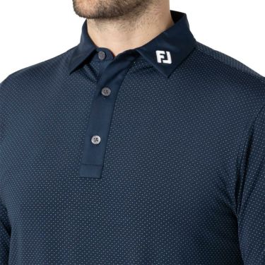 フットジョイ FootJoy　メンズ ストレッチ ドット柄 長袖 ポロシャツ FJ-F24-S15　2024年モデル 詳細3