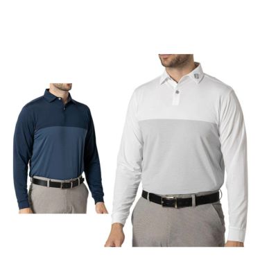 フットジョイ FootJoy　メンズ カラーブロック 長袖 ポロシャツ FJ-F24-S16　2024年モデル 詳細1