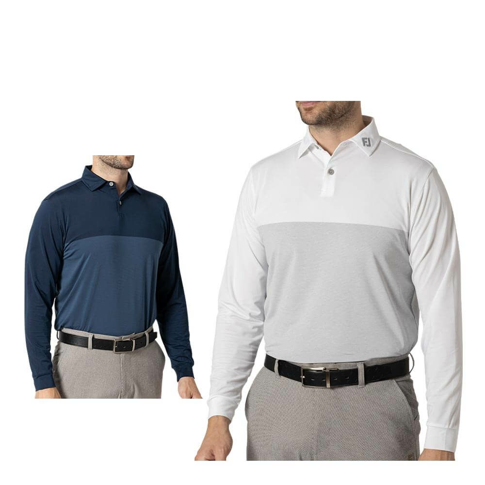 フットジョイ FootJoy　メンズ カラーブロック 長袖 ポロシャツ FJ-F24-S16　2024年モデル