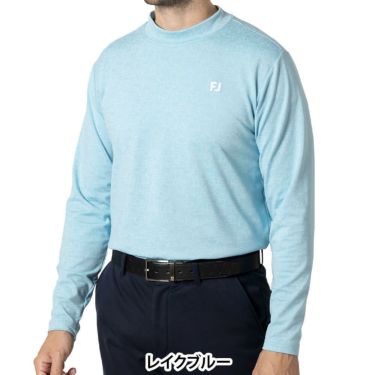 フットジョイ FootJoy　メンズ 保温 総柄プリント 長袖 モックネックシャツ FJ-F24-S17　2024年モデル レイクブルー