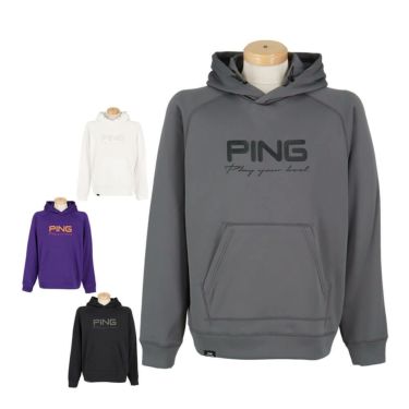 PING - ピン PING メンズ ゴルフ 2WAYフルジップフーディーブルゾン 長袖 PING ピン ゴルフウェア 長袖ウインドブレーカー 秋 冬 23FW