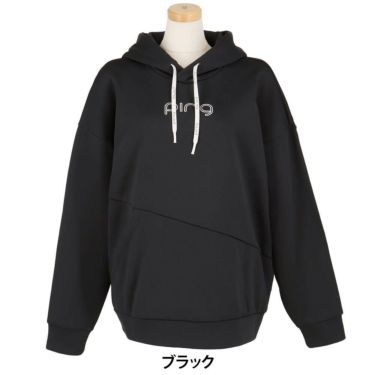 ピン PING　レディース ロゴプリント アシンメトリー 長袖 フーディー 622-5262800　2025年モデル 詳細2