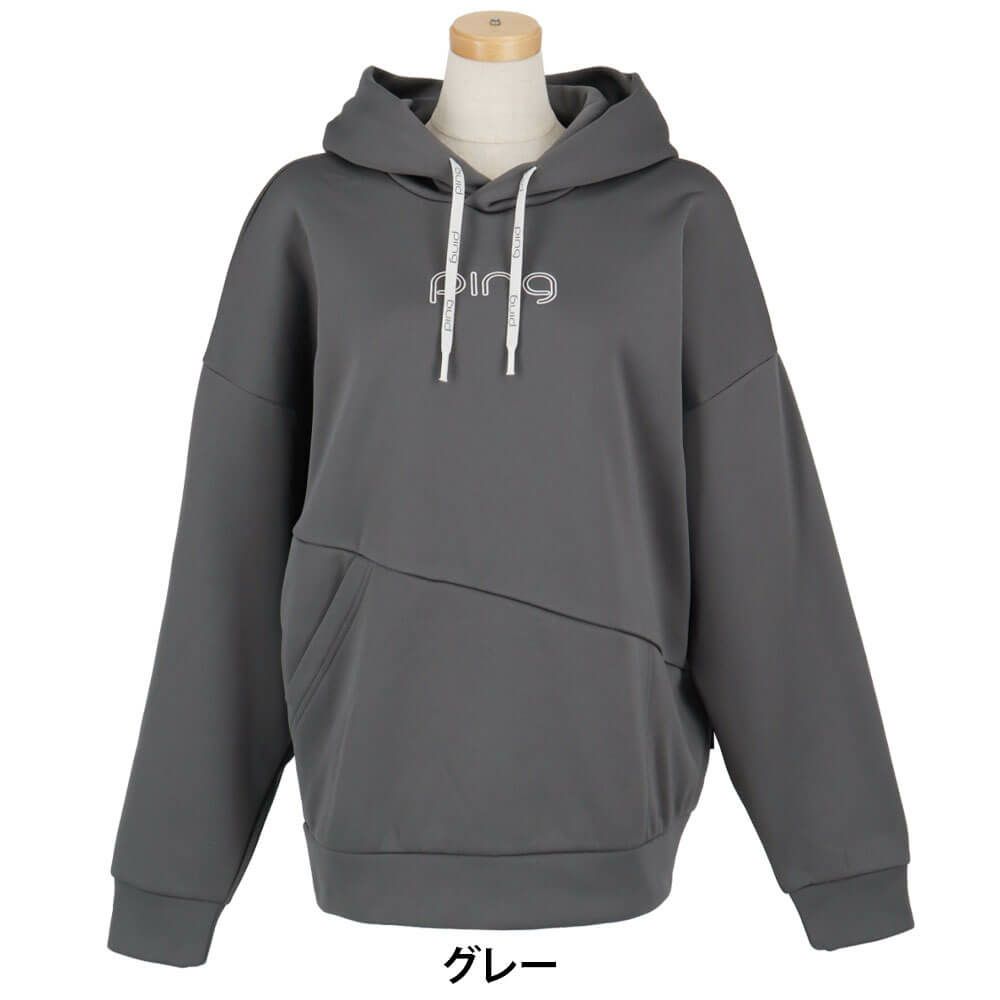 ピン PING　レディース ロゴプリント アシンメトリー 長袖 フーディー 622-5262800　2025年モデル 詳細9