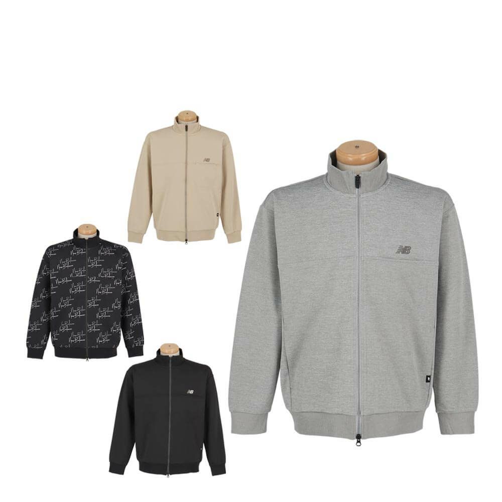 ニューバランスゴルフ　メンズ ロゴプリント ダンボール 長袖 フルジップ ブルゾン 012-5262002　2025年モデル 詳細1