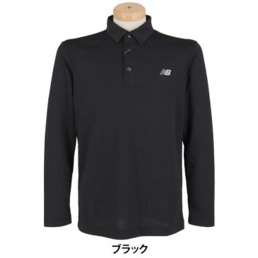 ニューバランスゴルフ　メンズ ロゴグレンチェック ジャカード 長袖 ポロシャツ 012-5269002　2025年モデル 詳細1 詳細2