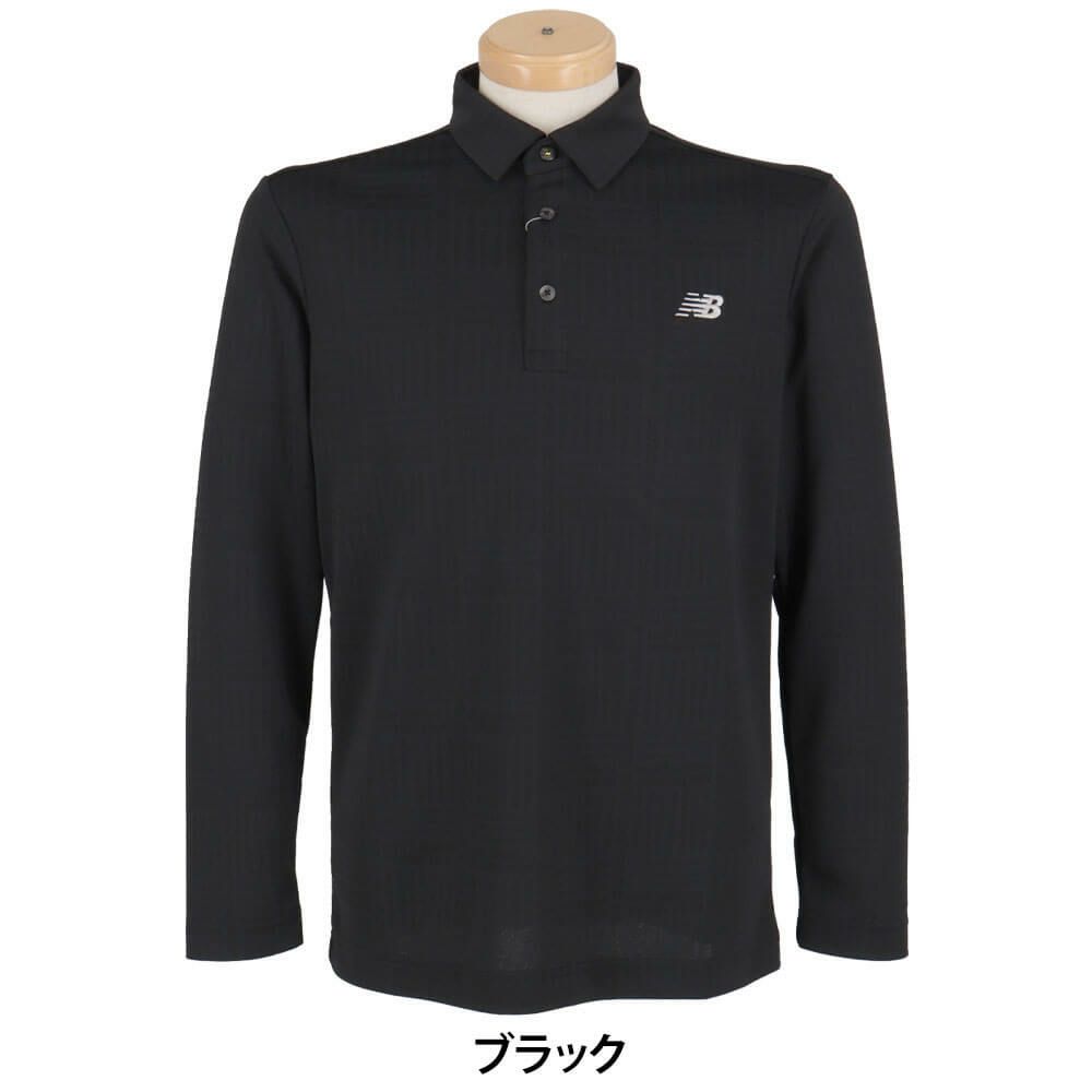 ニューバランスゴルフ　メンズ ロゴグレンチェック ジャカード 長袖 ポロシャツ 012-5269002　2025年モデル 詳細1 詳細2