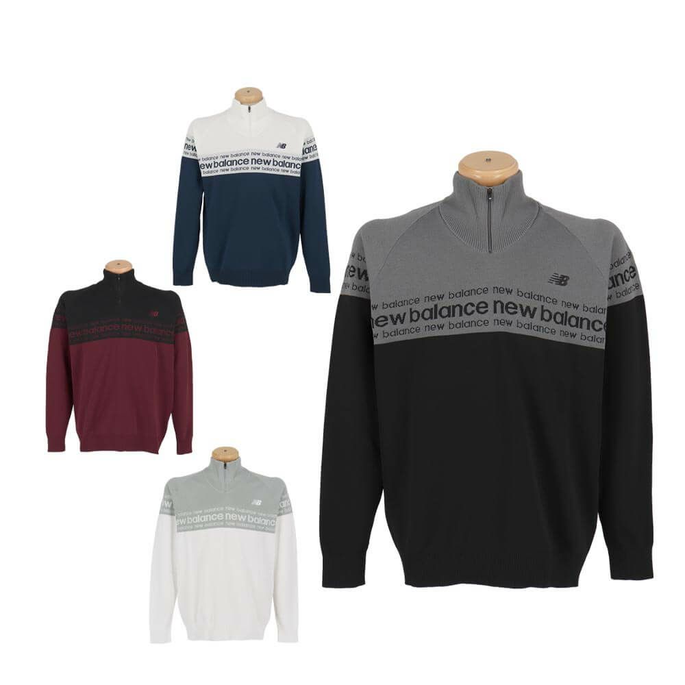 ニューバランスゴルフ　メンズ ダブルジャカード 長袖 ハーフジップ ニット プルオーバー 012-5270001　2025年モデル 詳細1
