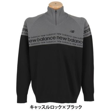 ニューバランスゴルフ　メンズ ダブルジャカード 長袖 ハーフジップ ニット プルオーバー 012-5270001　2025年モデル 詳細1 詳細2