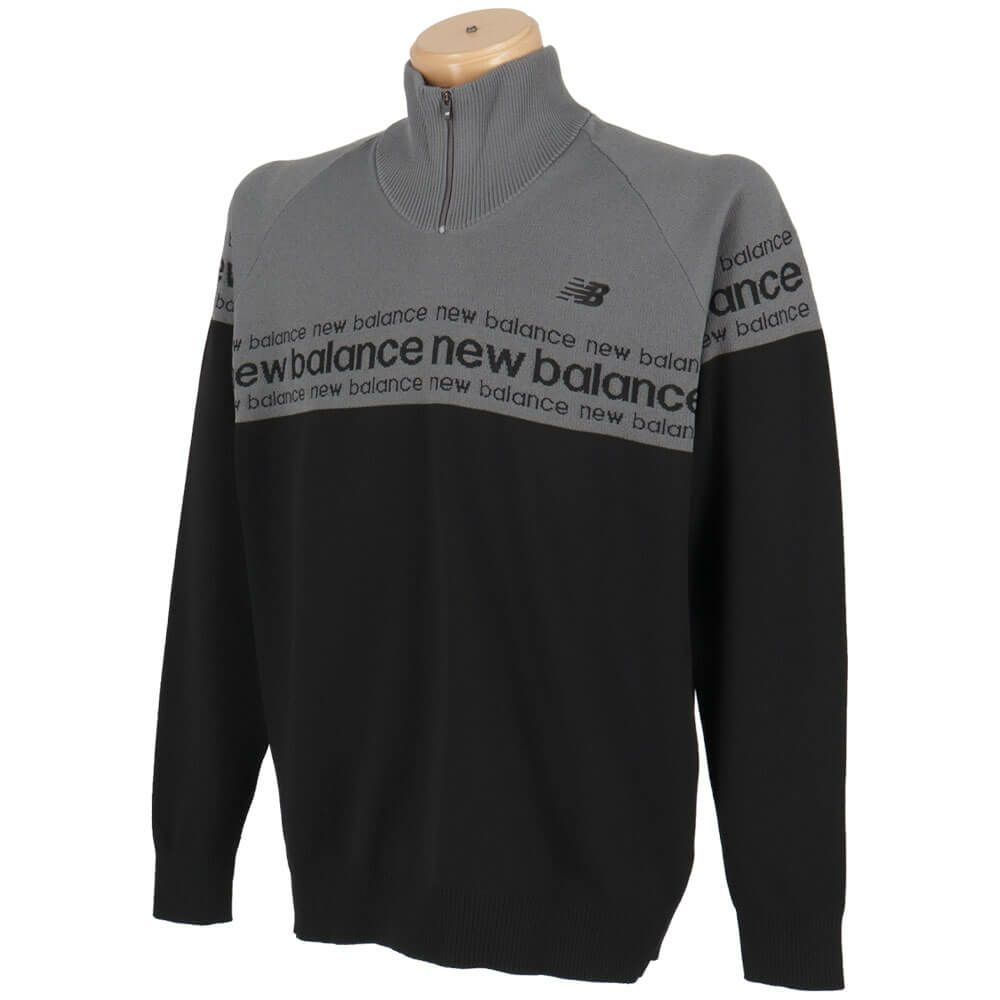 ニューバランスゴルフ　メンズ ダブルジャカード 長袖 ハーフジップ ニット プルオーバー 012-5270001　2025年モデル 詳細1 詳細4