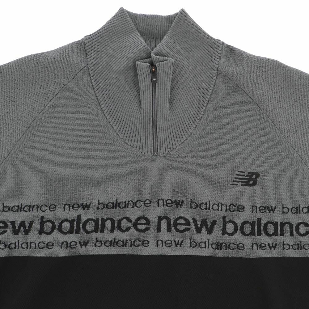 ニューバランスゴルフ　メンズ ダブルジャカード 長袖 ハーフジップ ニット プルオーバー 012-5270001　2025年モデル 詳細1 詳細5